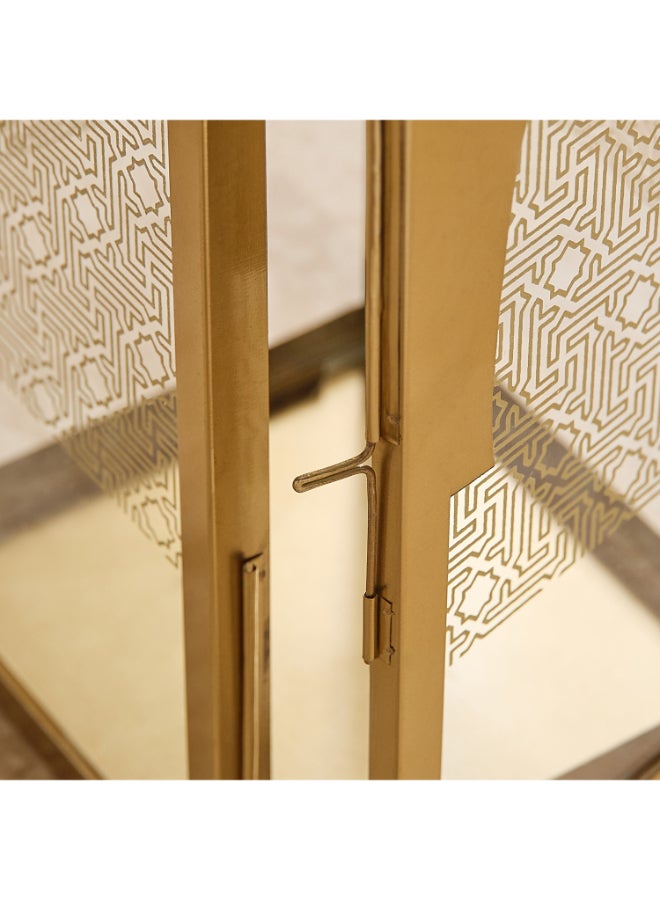 Home Box Skyline Mirage Metal Lantern with Glass - 15x15x33 cm - Image 4